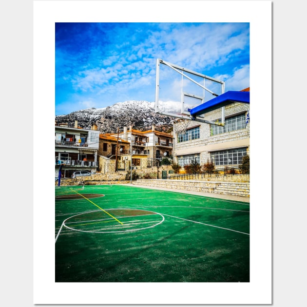 Basketball Court under the snow Wall Art by GRKiT